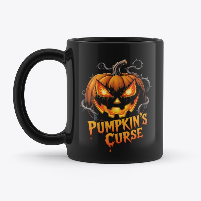 Cursed Pumpkin Grin Horror Design