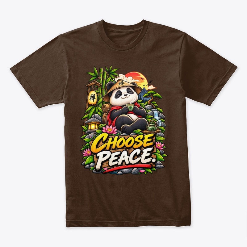 Choose Peace Panda T-Shirt Design 