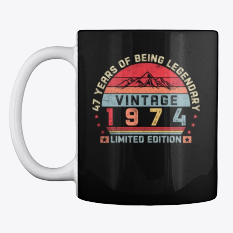 47 Years Old Retro 1974 Birthday Vintage