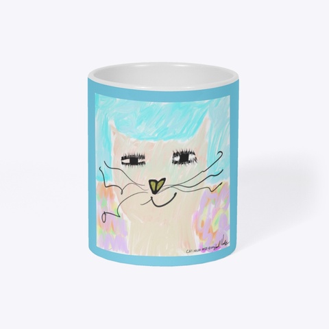 Cat 58 By Brad Nack Pastel Blue T-Shirt Right