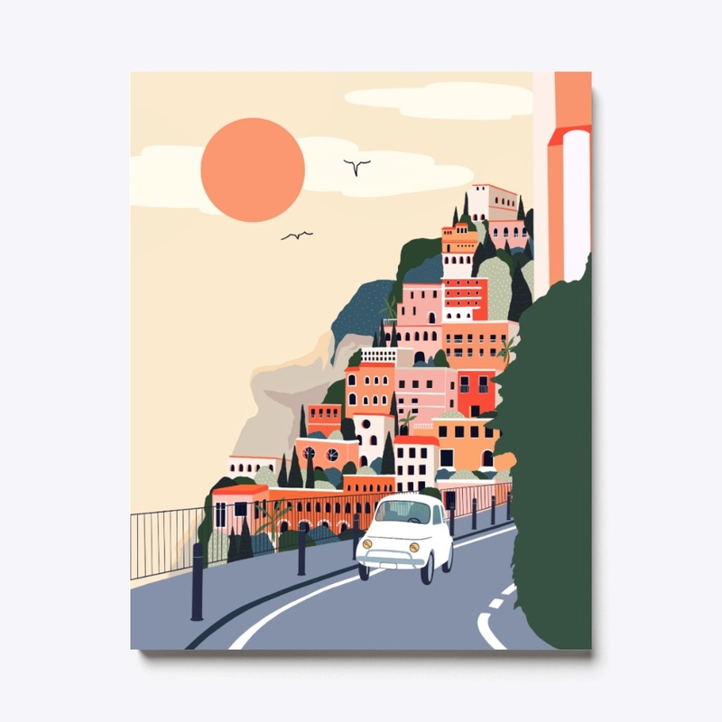 Positano Amalfi Coast travel poster