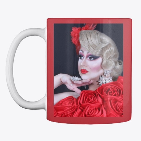 Coffee And Drag Queens Red Rose Mug Bright Red áo T-Shirt Front