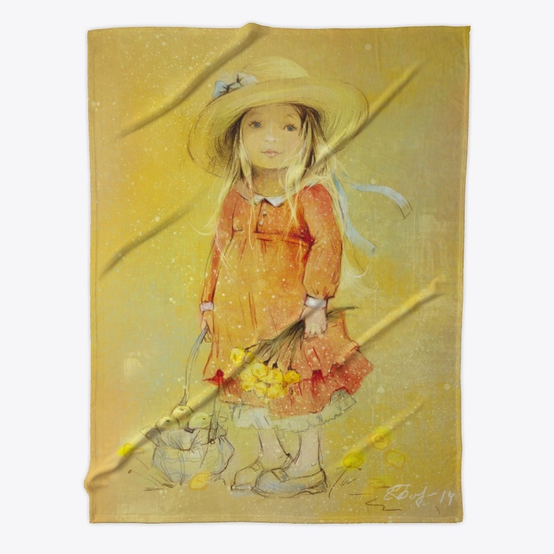 Girl with a bouquet of flowers