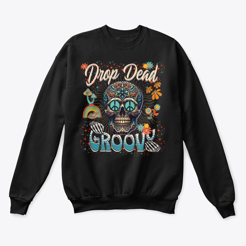 Drop Dead Groovy Psychedelic Skull