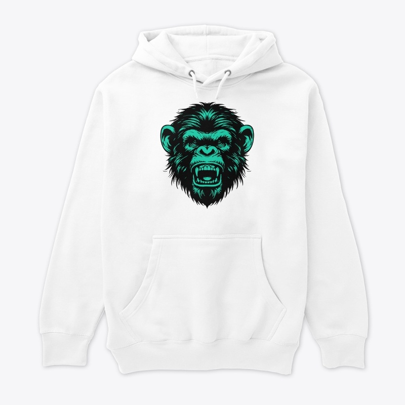 Angry Chimpanzee Head Art