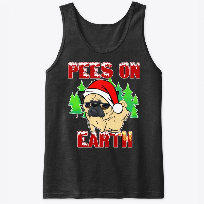 Pees on Earth Pug Fitted Scoop T-Shirt