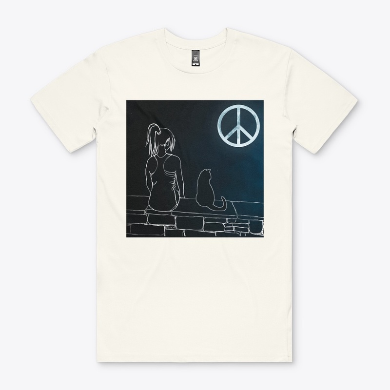 Cat Moon Girl Peace