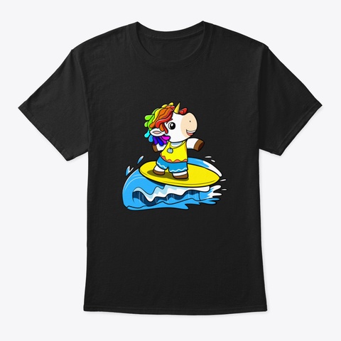 Surfing Corn Black T-Shirt Front