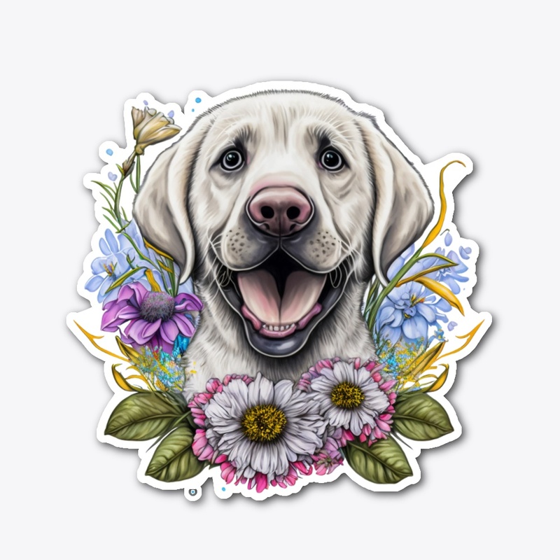 Cute Dog with Flowers