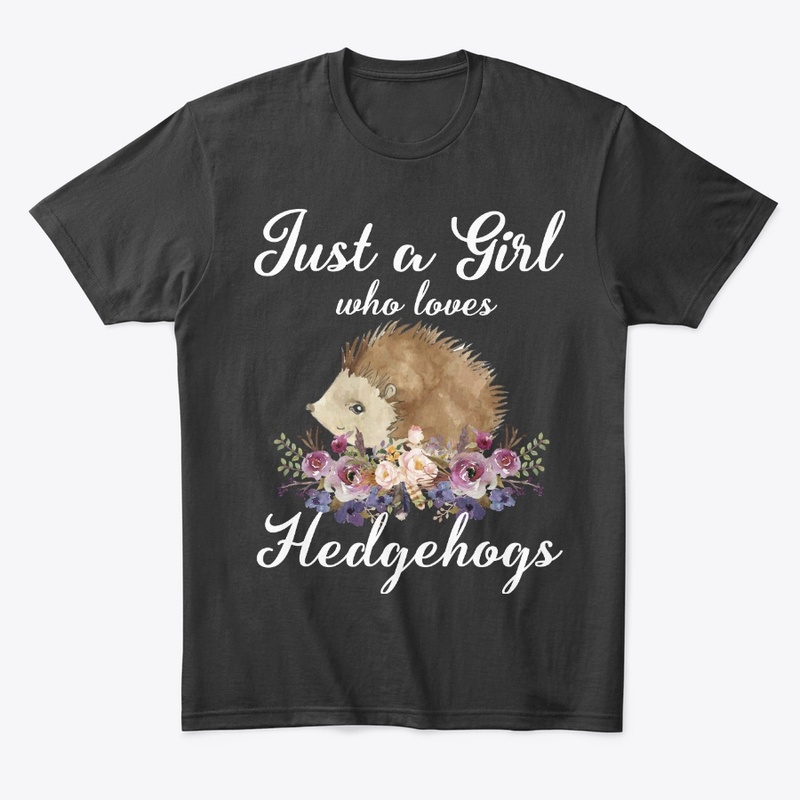 Girl Loves Hedgehogs Watercolor Style