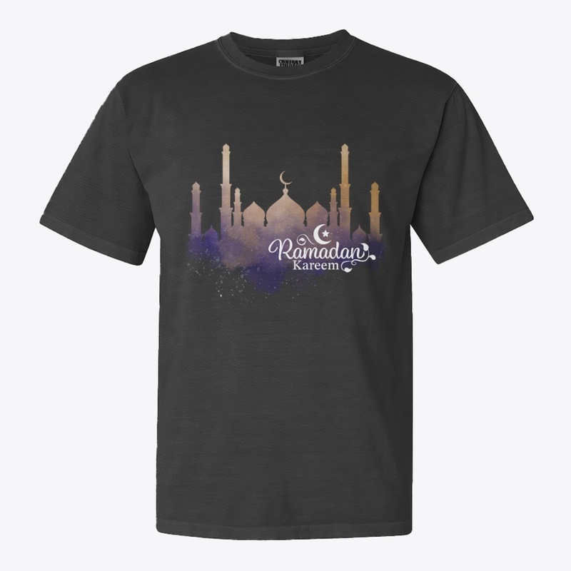 Ramadan Kareem Watercolor Mosque Art