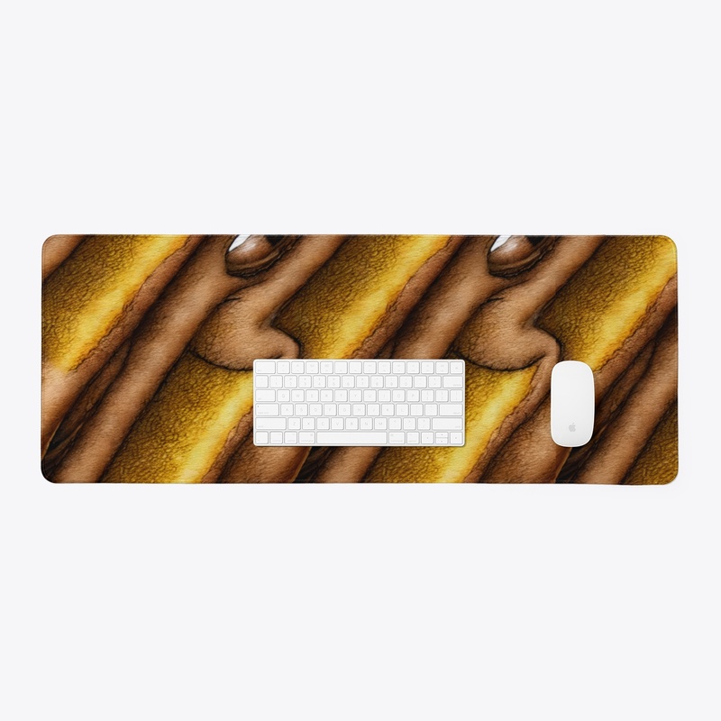 Gold and Brown Abstract Print 