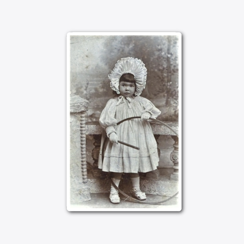 YOUNG VICTORIAN GIRL WITH HOOP & STICK