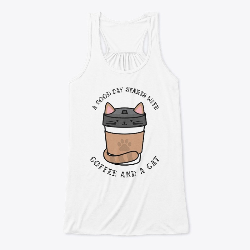 A good day starts with coffee and a cat