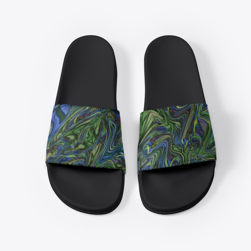 Blue Green Liquid Marbling