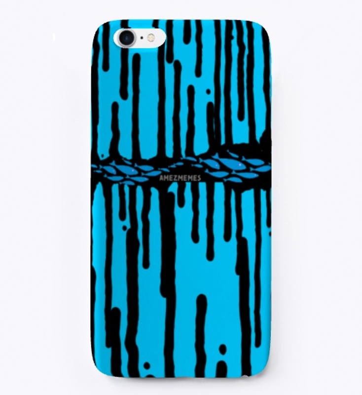 Blue and Black paint dripping