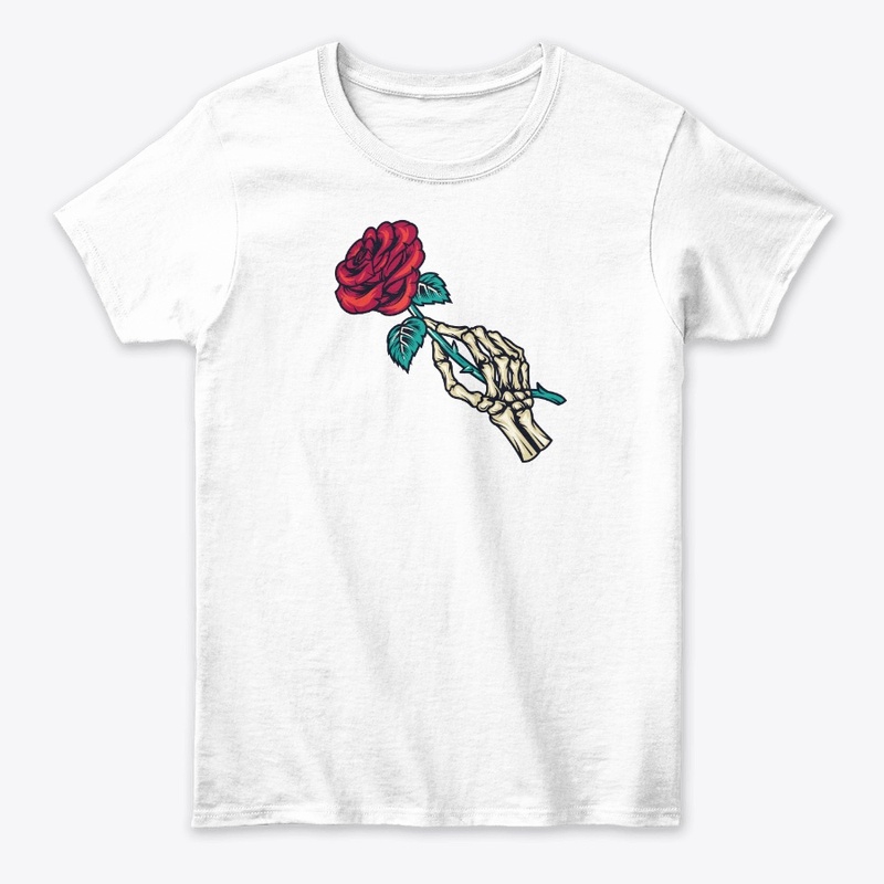  Skeleton Hand Holding Rose Hoodie 