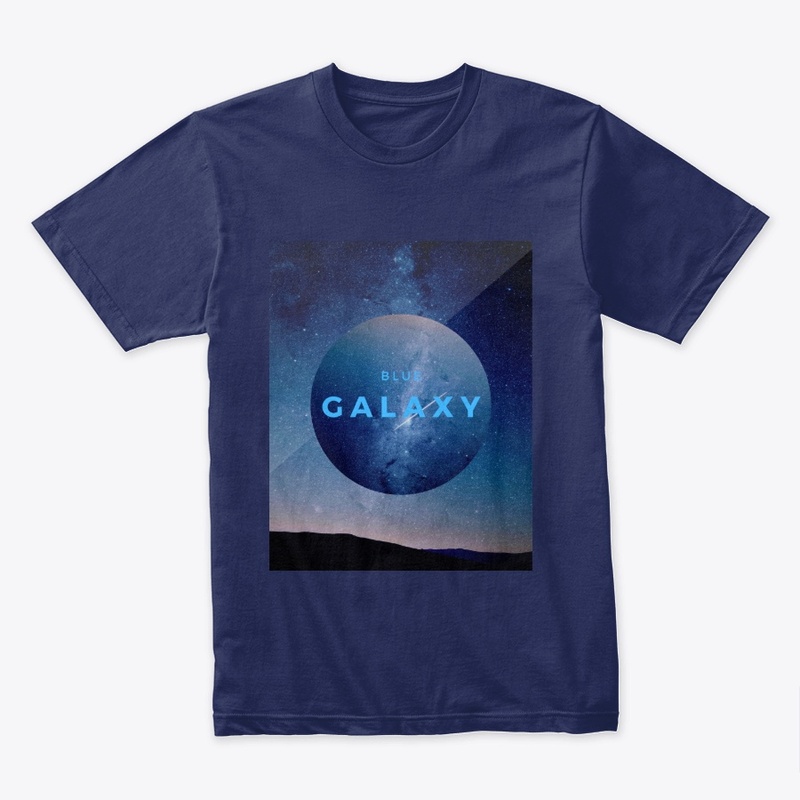 Sci fi modern art work with Blue Galaxy 