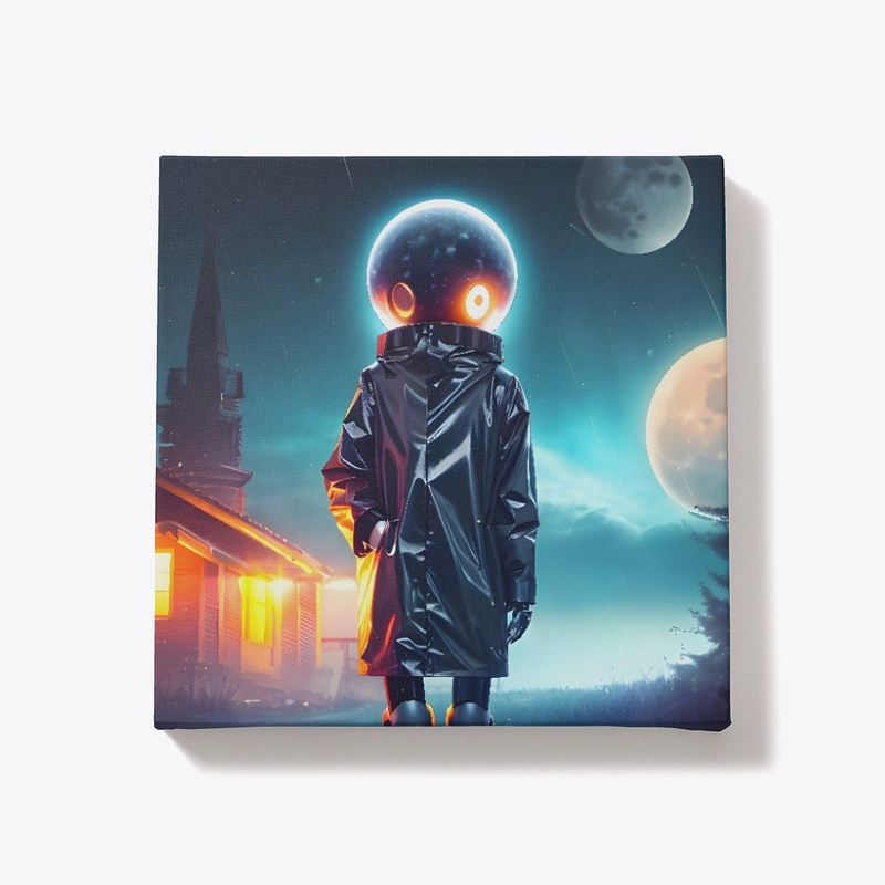 A space traveller and a house