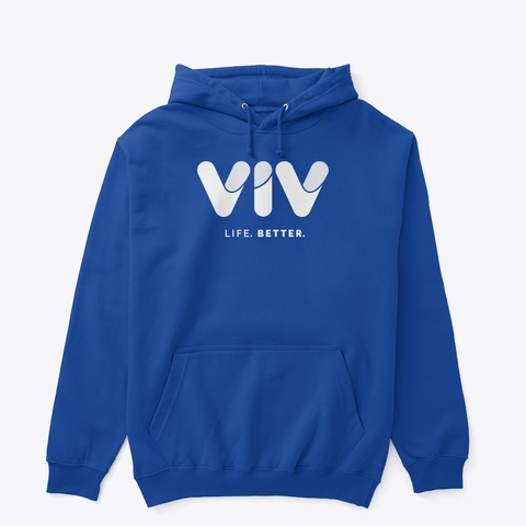 Viv White Logo Royal T-Shirt Front