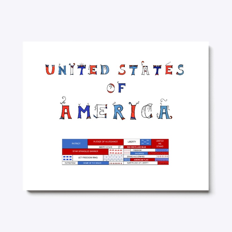 United States of America Word Art