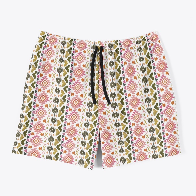Watercolor boho tribal Men's Swim Trunks