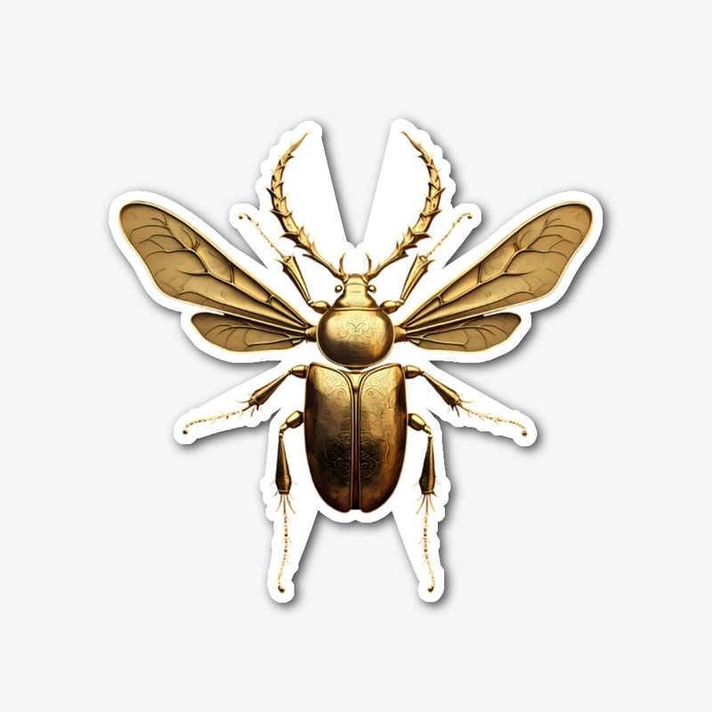 golden egyptian scarab with wings