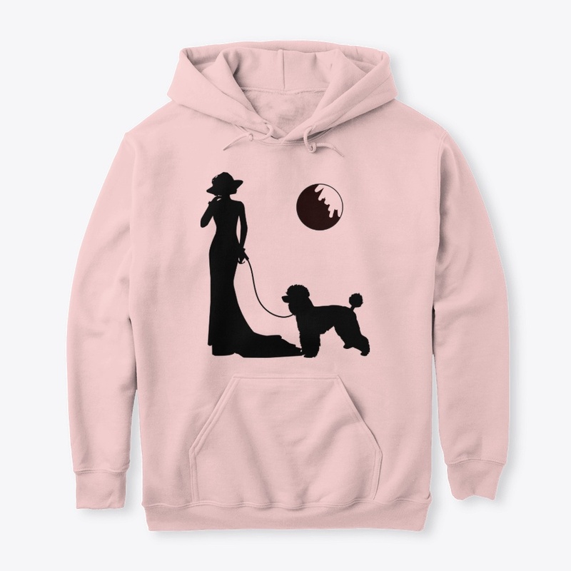Lady and dog heart t-shirt