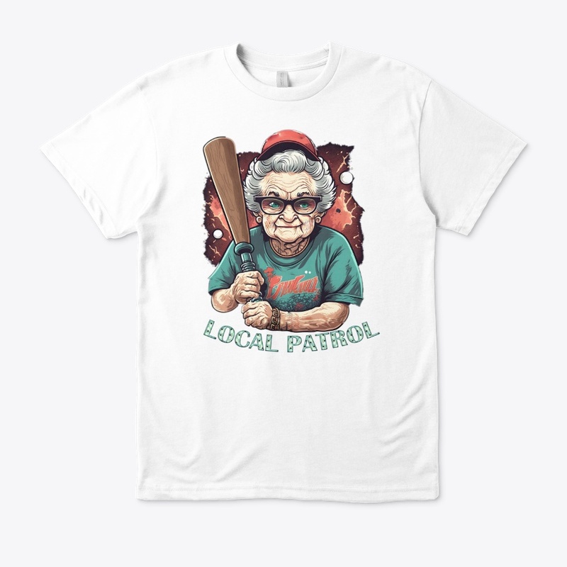 Local patrol Grandmother with a bat Cool