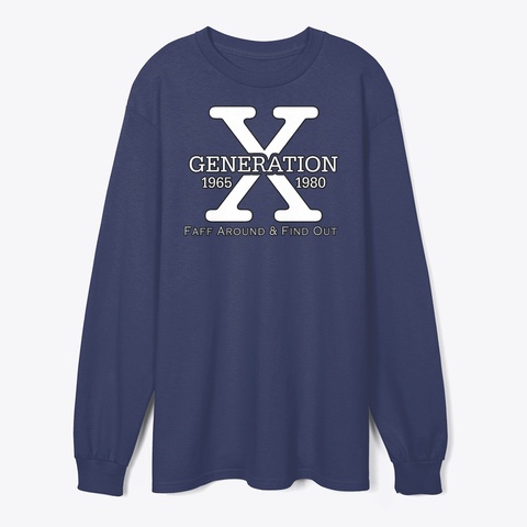 Gen Xers Navy Maglietta Front