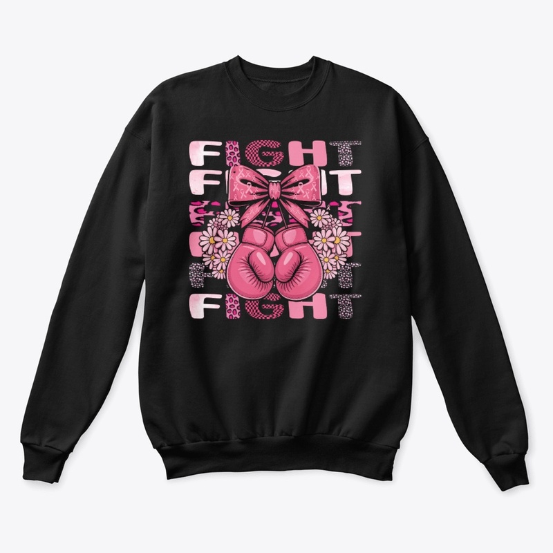 Fight Strong Pink Boxing Gloves Ribbon 