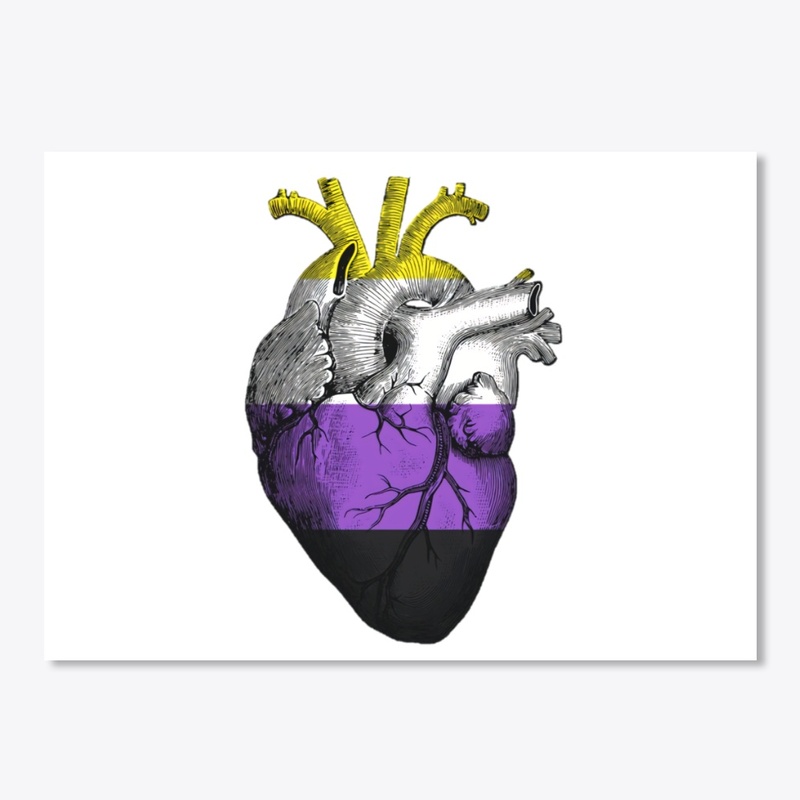 Non-Binary Pride Anatomical Heart