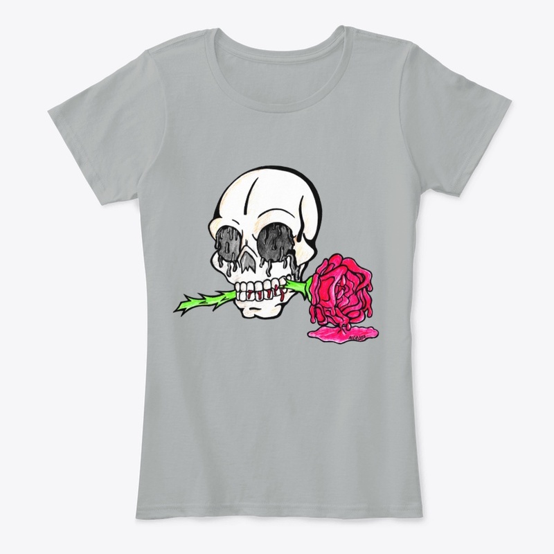 Female T-Shirt "Bones Blood and Roses"