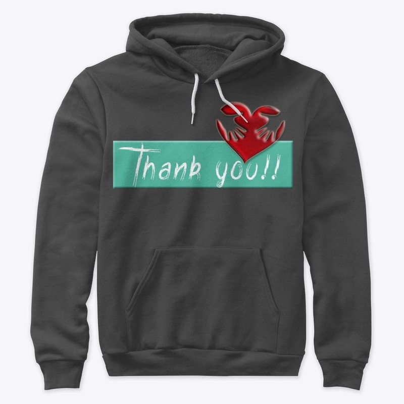 thank you logo design heart and hands
