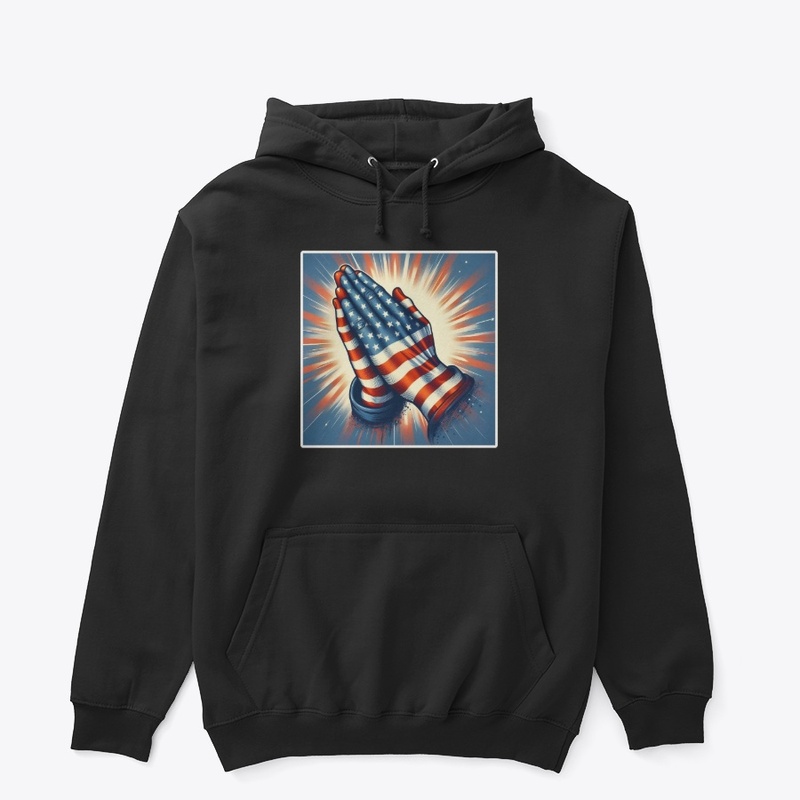 Praying Hands American Flag July 4th Tee