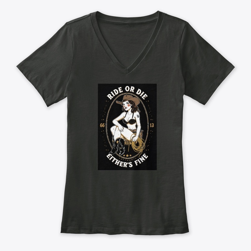 Ride or Die 4880 - Women's Premium V-Neck Tee - Women's Premium V-Neck Tee - Women's Premium V-Neck Tee - Women's Premium V-Neck Tee