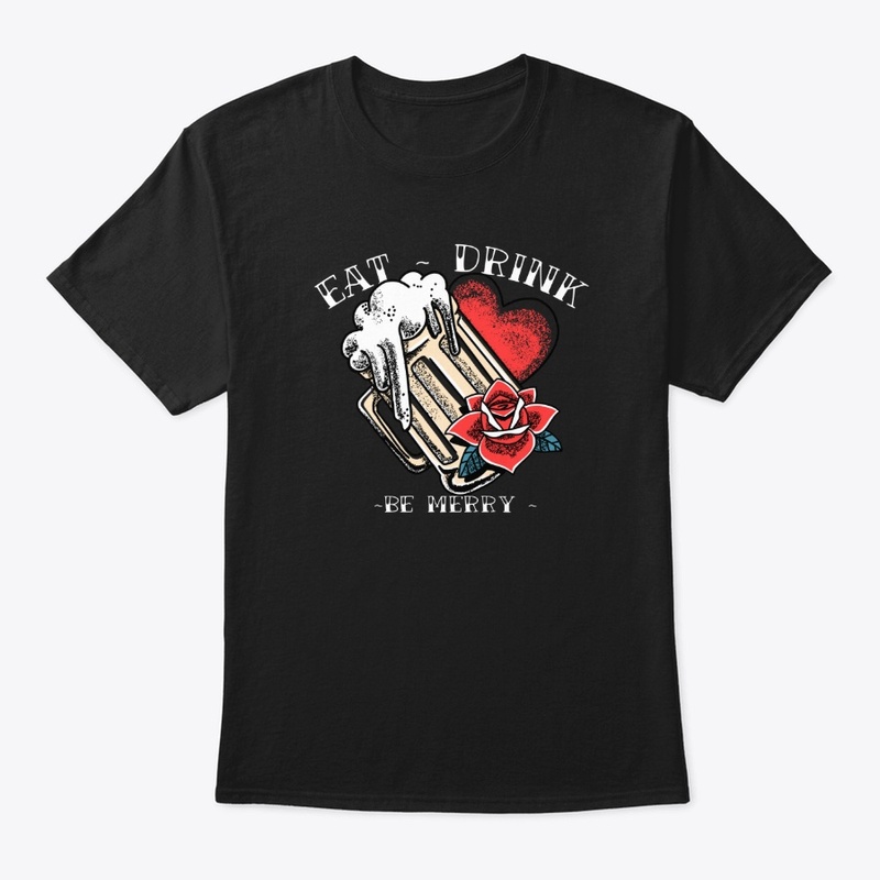 Beer mug, drinking shirt, tattoo style