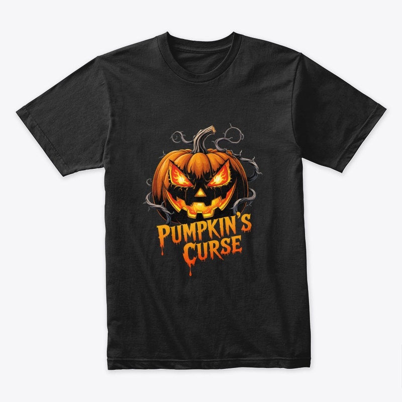 Cursed Pumpkin Grin Horror Design