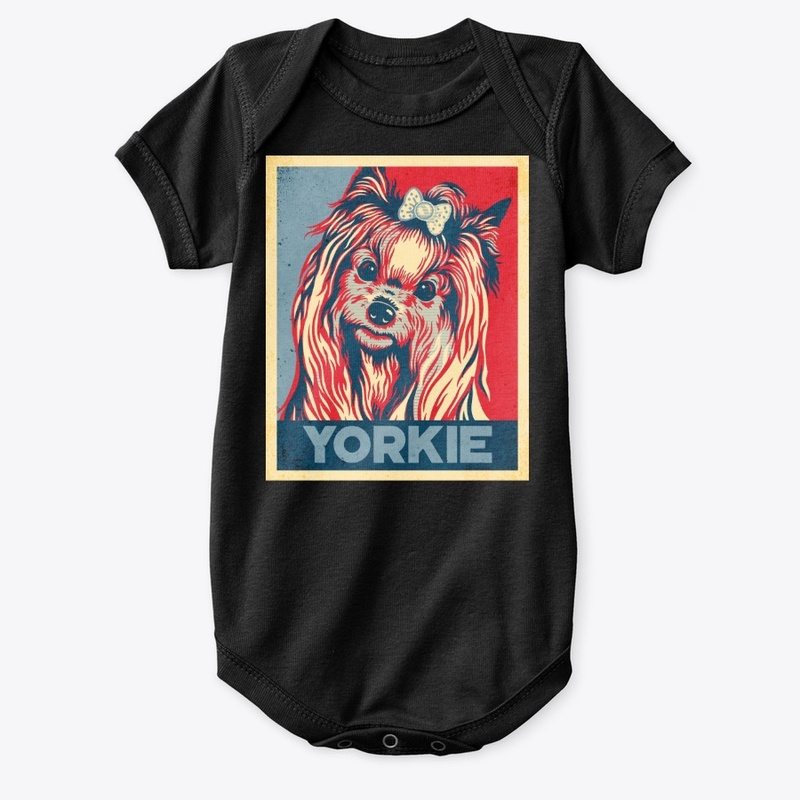 Cool Yorkie Propaganda Poster Style