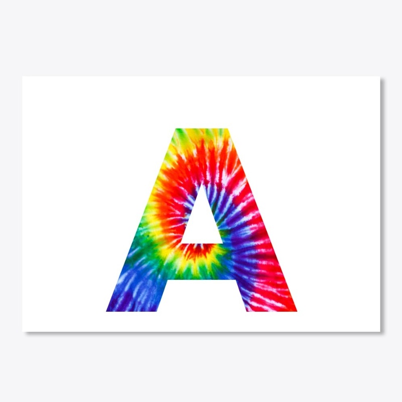 Tie Dye Letter A - Colorful Rainbow