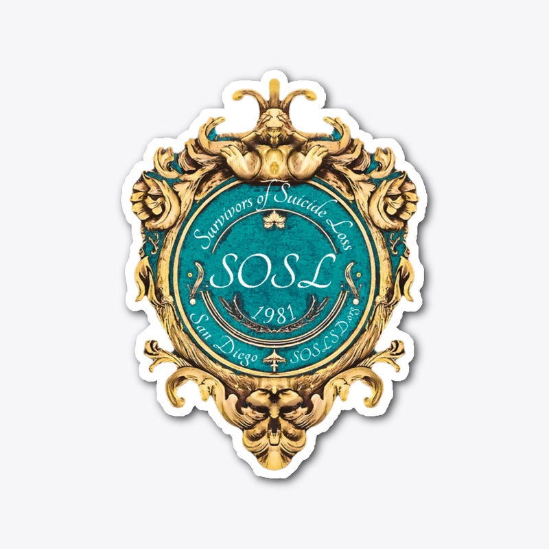 Royal SOSL sticker, turquoise and gold