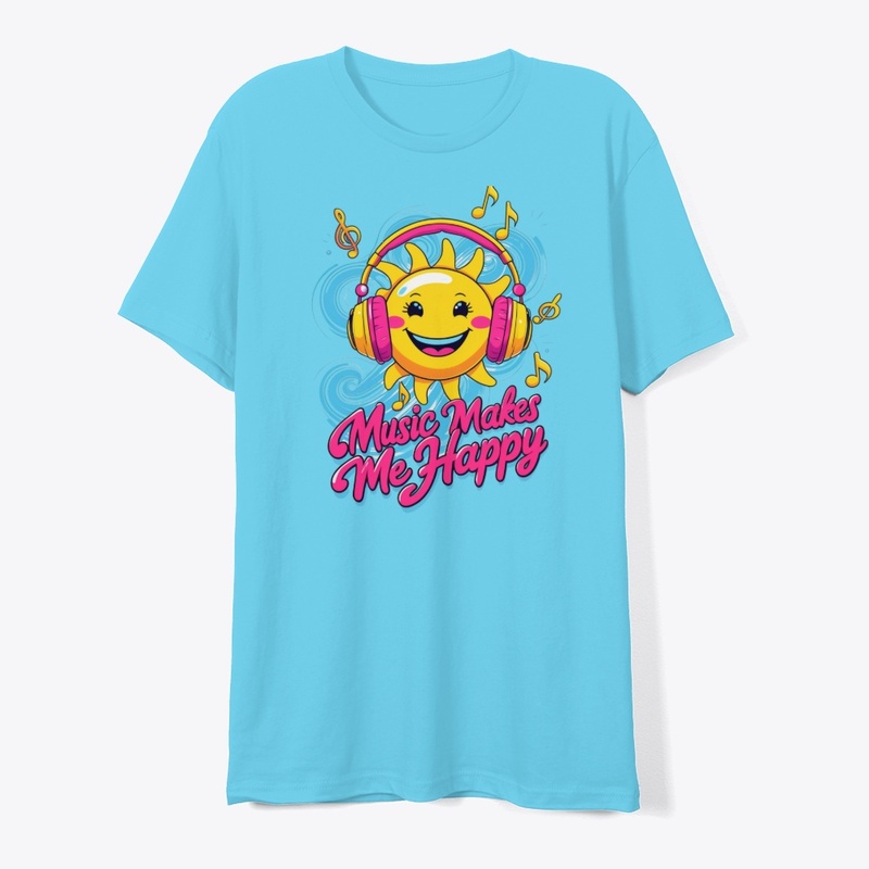 Music Makes Me Happy graphic T-Shirt 
