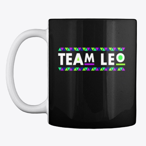 Team Leo Face Masks And  Novelty Gifts Black Camiseta Front