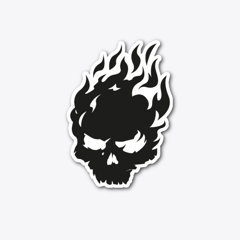 Fire skull burning in flames