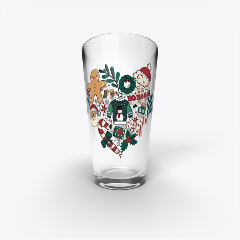 Modern Retro Christmas Groovy Love Shape