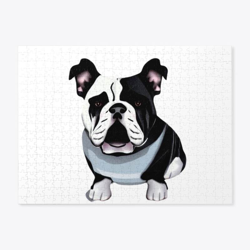 Dog bulldog sitting illustration
