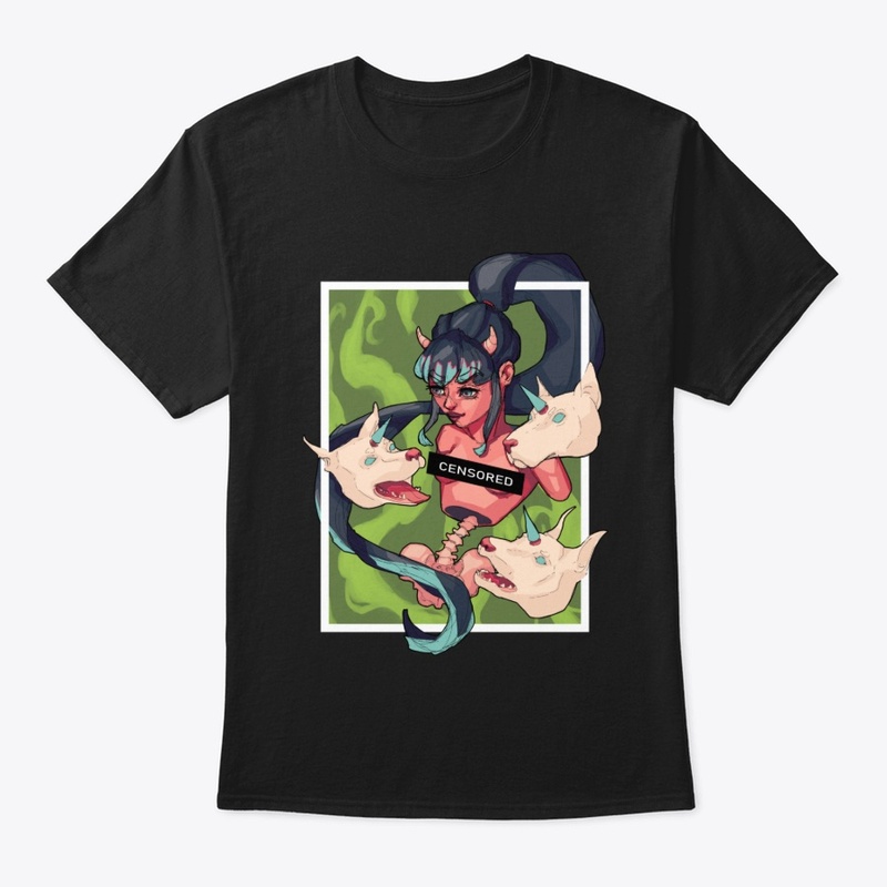 anime demon girl with dogs