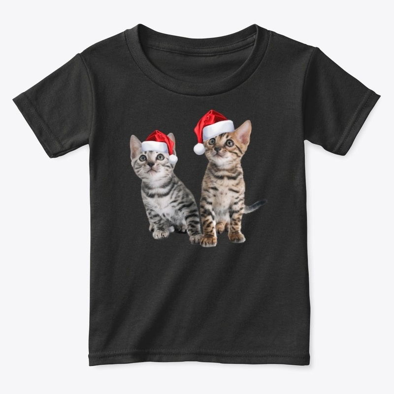 BENGAL KITTEN SHIRT CUTE SANTA HAT FUNNY