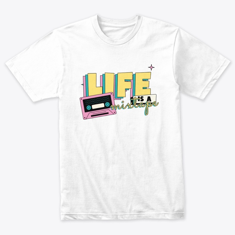 LIFE IS A MIXTAPE MIX TAPE TSHIRT FALL