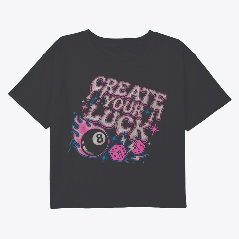Retro Chrome "Luck" Streetwear Tee